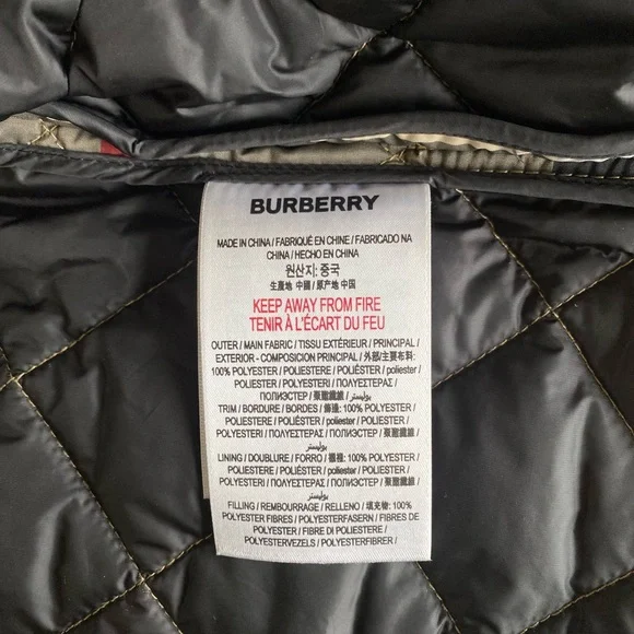 Child’s Burberry Collared Quilted Check Jacket
